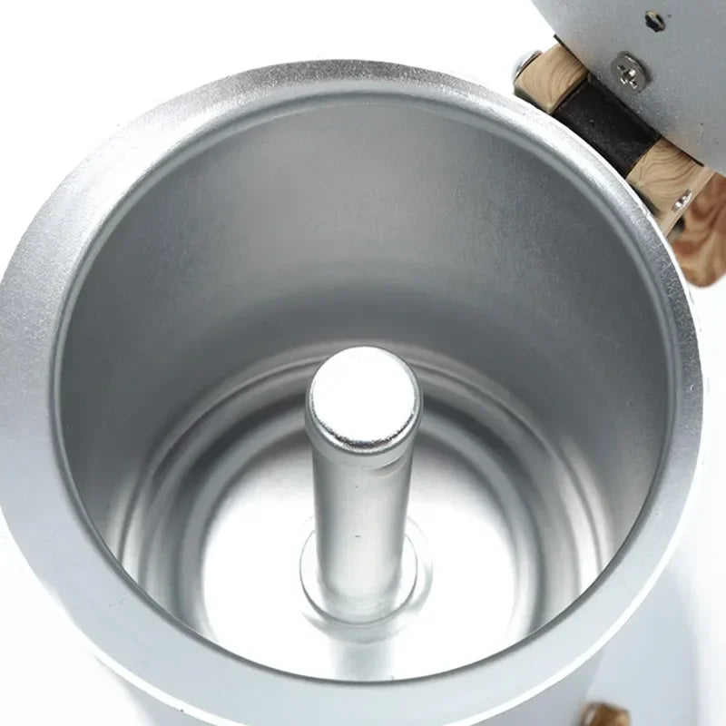 JUSTINLAU 3/6 Cups Italian Moka Coffee Maker Pot Aluminum Coffee Pot for Kitchen Mocha Espresso Latte Stovetop Filter Barista