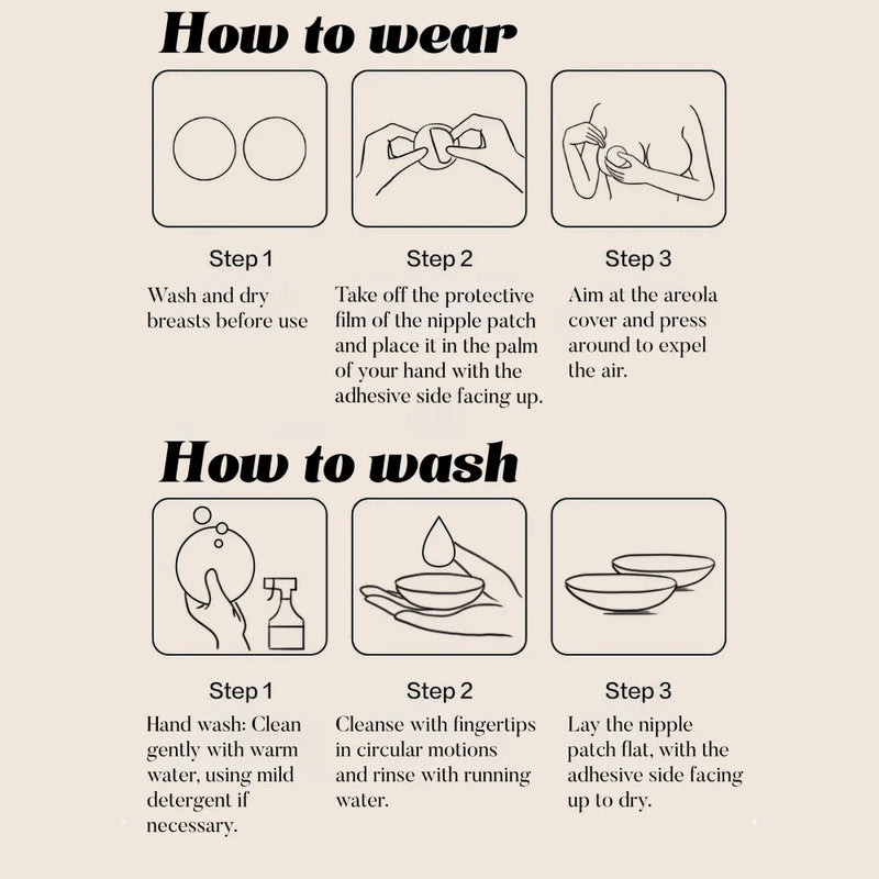 Nippies Nipple Cover - Sticky Adhesive Silicone Nipple Pasties - Reusable Pasty Nipple Covers for Women 5 Pairs Travel Set