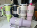 40 oz tumbler with handle and straw | Cup holder for travel | Insulated stainless steel cup | BPA- free |