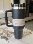 40 oz tumbler with handle and straw | Cup holder for travel | Insulated stainless steel cup | BPA- free |