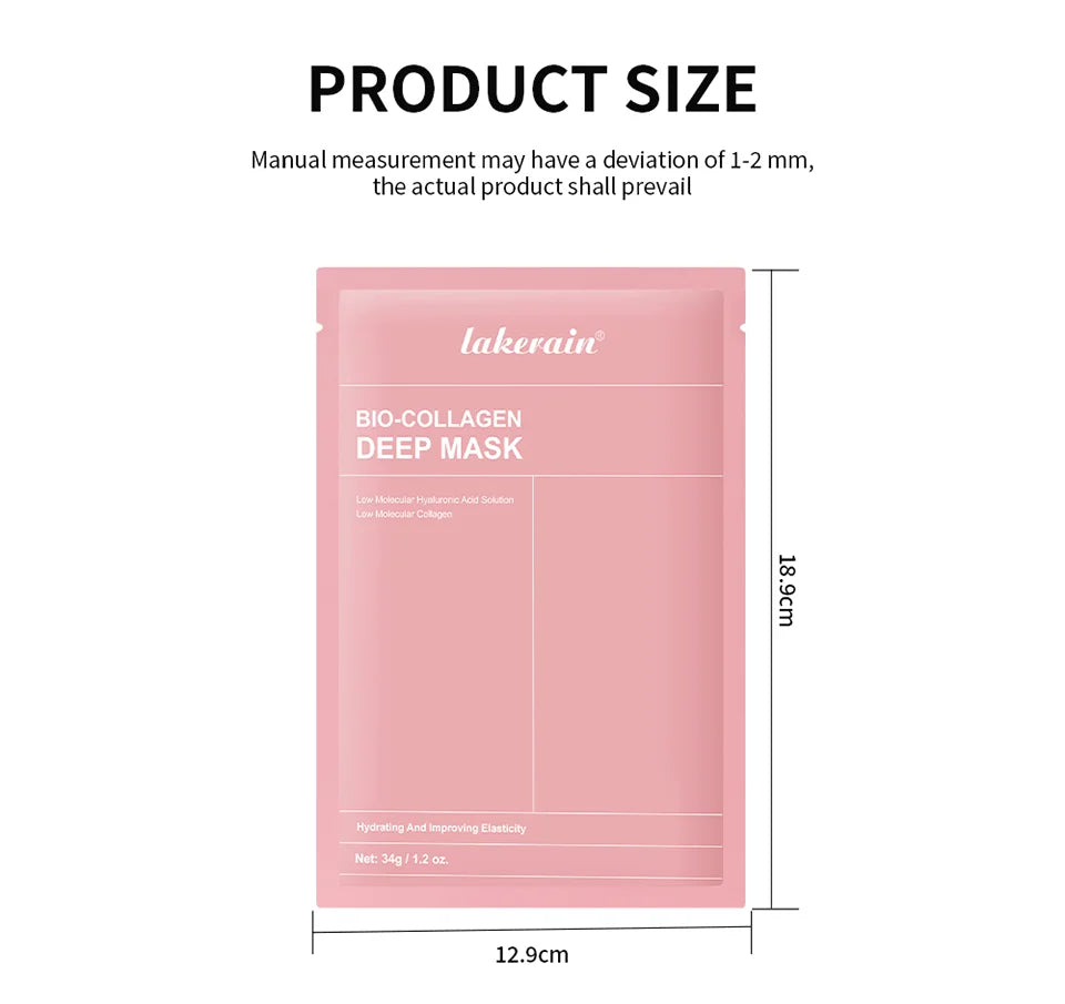 12pcs Bio-Collagen Real Deep Mask Elasticity Improvement Brighten Skin Pore Minimizing Firming Radiance Anti-Aging Skincare