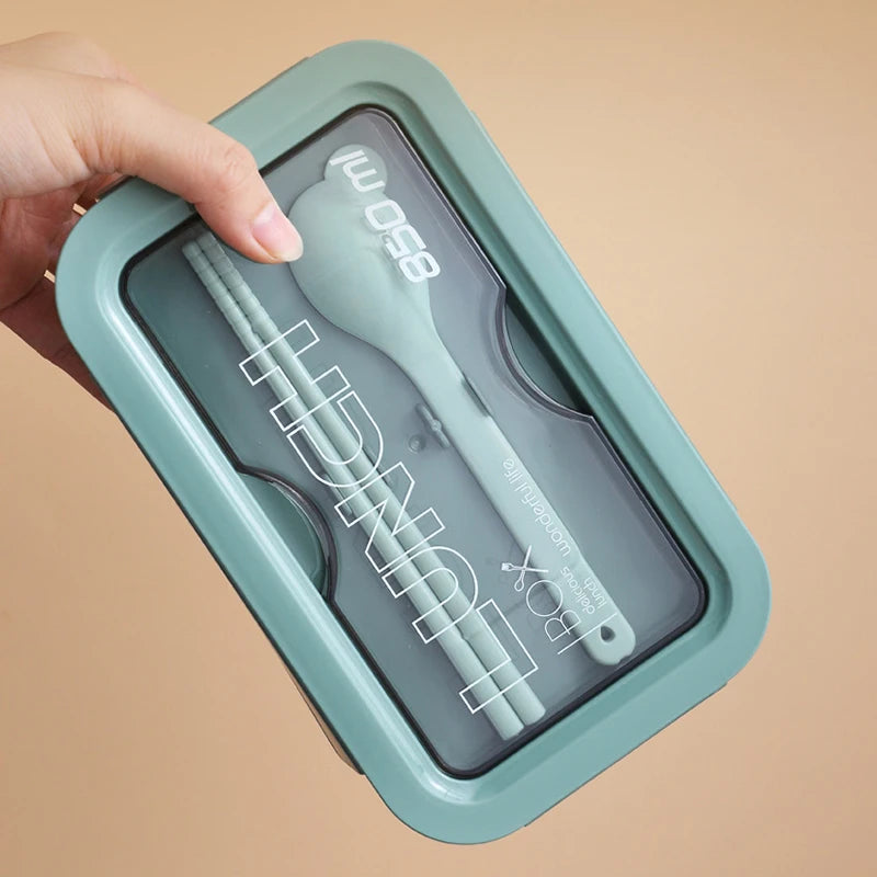 Microwaveable Lunch Box Divided Non-flavored Bento Box Japanese-style Student Adult Office Lunch Box with Meal