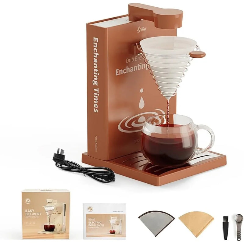 Detachable One Cup Automatic Pour Over Coffee Maker Portable Drip Coffee machine with Reusable Filter for Travel Home Tea Maker