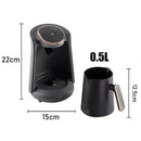 500ml Stainless Steel Moka Pot Coffee Maker Semi-Automatic Turkish Coffee Machine with Thermal Cup for Espresso Brewing