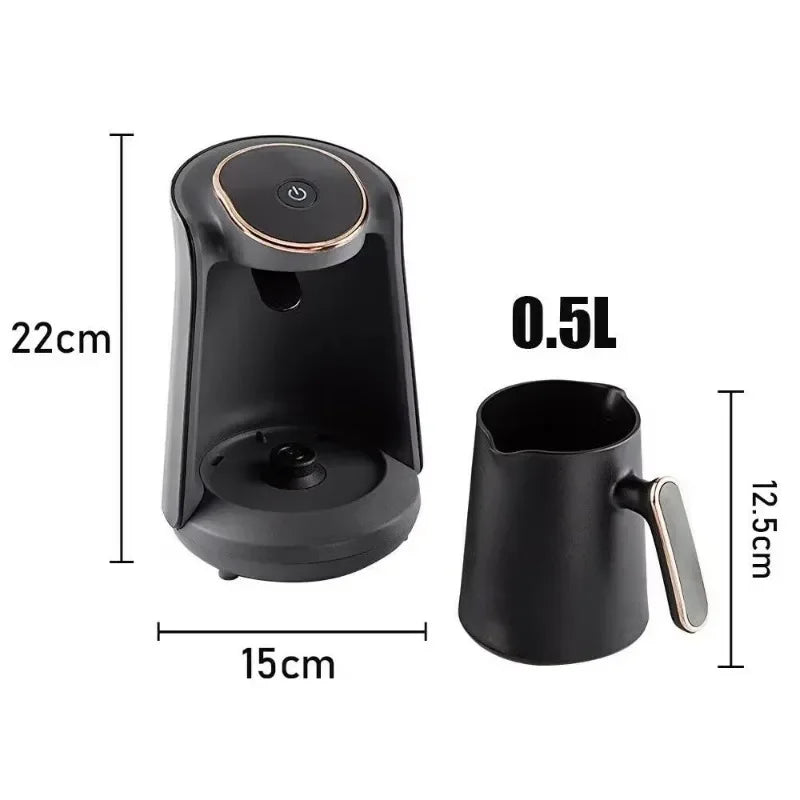 500ml Stainless Steel Moka Pot Coffee Maker Semi-Automatic Turkish Coffee Machine with Thermal Cup for Espresso Brewing