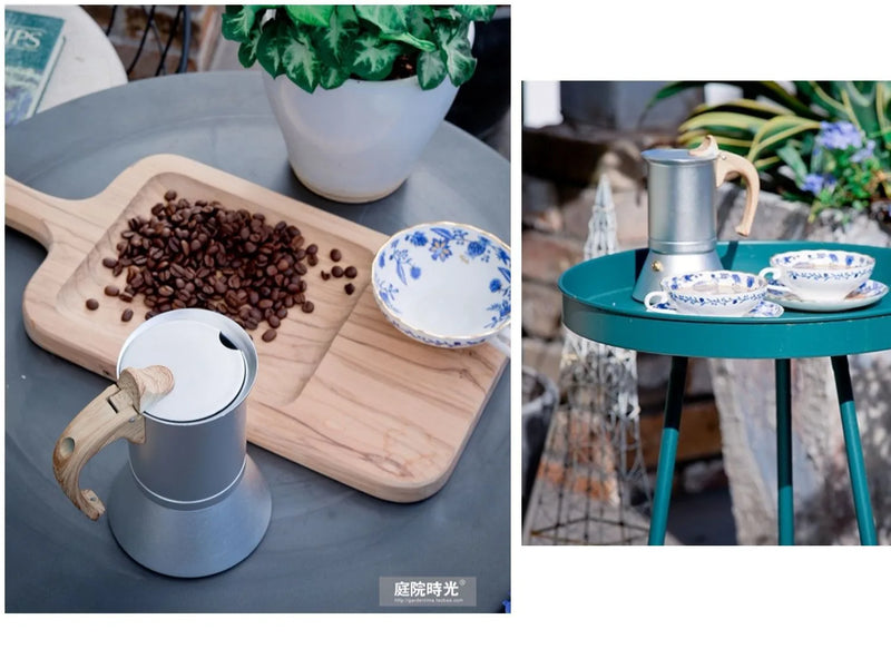 JUSTINLAU Italian Moka Coffee Maker Pot 3/6 Cups Aluminum Coffee Pot for Kitchen Mocha Espresso Latte Stovetop Filter Barista