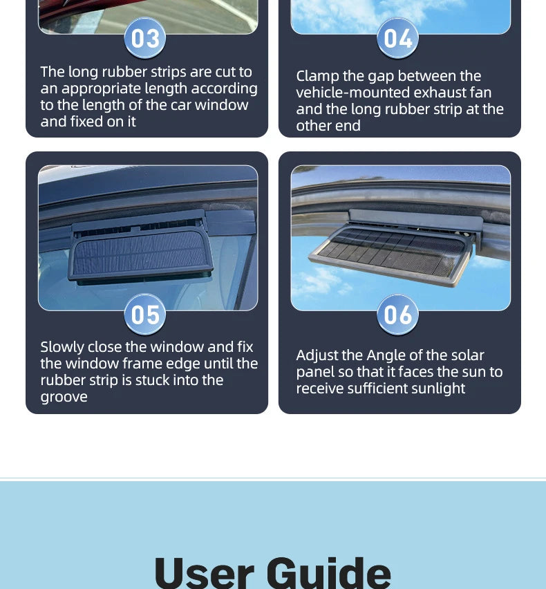 Automobile Exhaust Fan Heat Dissipation Smoke Exhaust Oxygen Cycle Intelligent Tri-Mode Exhaust Fan Automobile Supplies