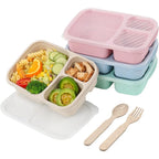 1 Bento Box Lunch Box for Kids and Adults Reusable Food Storage Container 3 Compartment Lunch Box for School Work and Travel