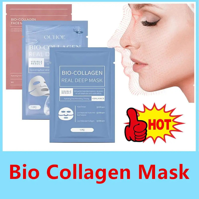 Bio Collagen True Deep Mask,Overnight Collagen Mask with Hydrolyzed Collagen Mask Moisturizing Anti-Aging Mask Skin Care Beauty