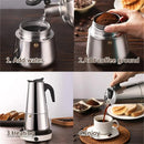 Coffee Maker Pot Moka Coffee Maker Stainless Steel 2/4/6/9 Cups Mocha Espresso Latte Stovetop Filter Coffee Pot for Kitchen
