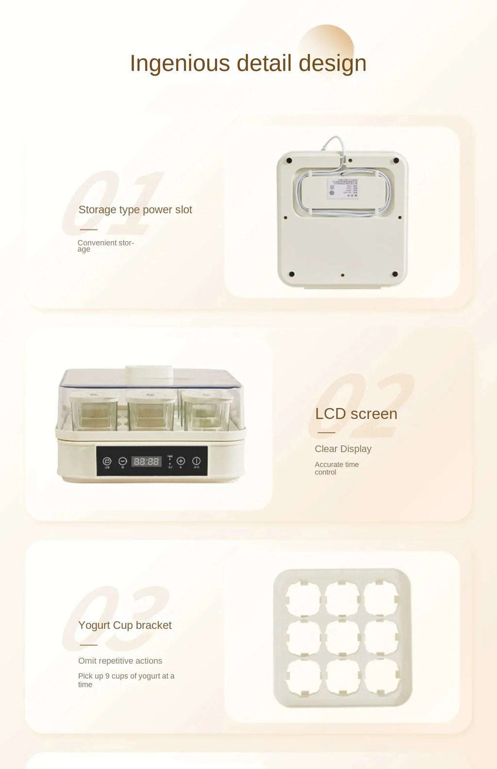 220V Automatic Yogurt Maker with 9 Jars, Perfect for Homemade Pickles, Natto, and Sake, Large Capacity A