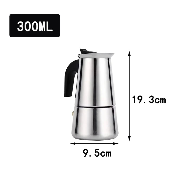 Moka Pot Machine Mocha Latte Pot Stainless Steel Mocha Espresso Coffee for Office Kitchen Italian Coffee Maker 2/4/6/9/12 Cups