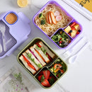 Bento Lunch Box For Kids Girls Cartoon Students Kawaii Cute Heated 3 Grid Sandwich Snack Food Box Special Canteen Food Storage