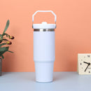 1pc-Tumbler with Handle and Straw Lid, Leakproof Tumbler Vacuum Insulated Water Bottle for Home, Office or Car, Reusable Cup