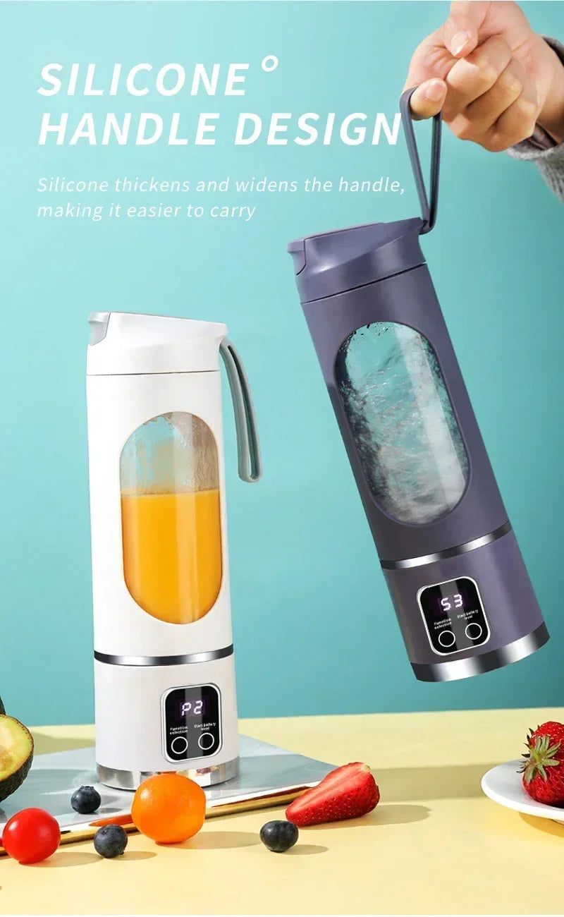 Portable Mini Electric Blender USB Rechargeable Smoothie Juicer Milkshake Maker For Fresh Fruit Orange Juice And On-The-Go Use