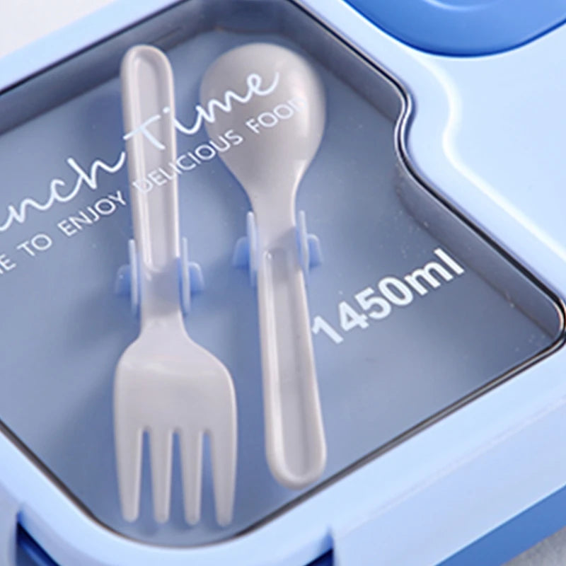 Bento Lunch Box For Kids Girls Cartoon Students Kawaii Cute Heated 3 Grid Sandwich Snack Food Box Special Canteen Food Storage