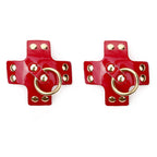 Women 1Pair Sexy Leather Cross Nipple Cover Reusable Breast Stickers Self Adhesive Nipple Pasties Nipple Covers Bra Accessories
