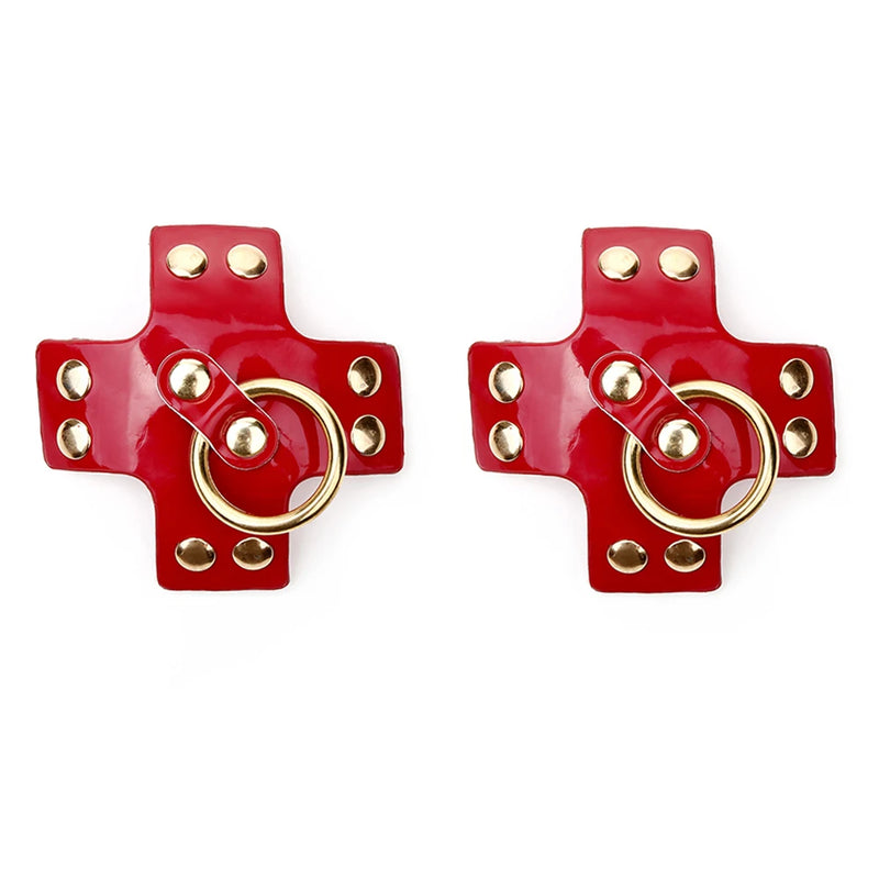 Women 1Pair Sexy Leather Cross Nipple Cover Reusable Breast Stickers Self Adhesive Nipple Pasties Nipple Covers Bra Accessories