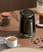 500ml Stainless Steel Moka Pot Coffee Maker Semi-Automatic Turkish Coffee Machine with Thermal Cup for Espresso Brewing
