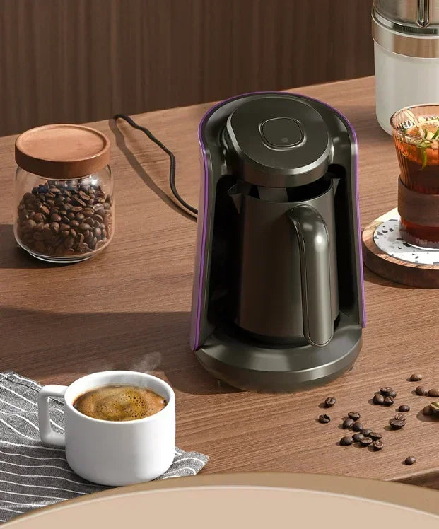 500ml Stainless Steel Moka Pot Coffee Maker Semi-Automatic Turkish Coffee Machine with Thermal Cup for Espresso Brewing