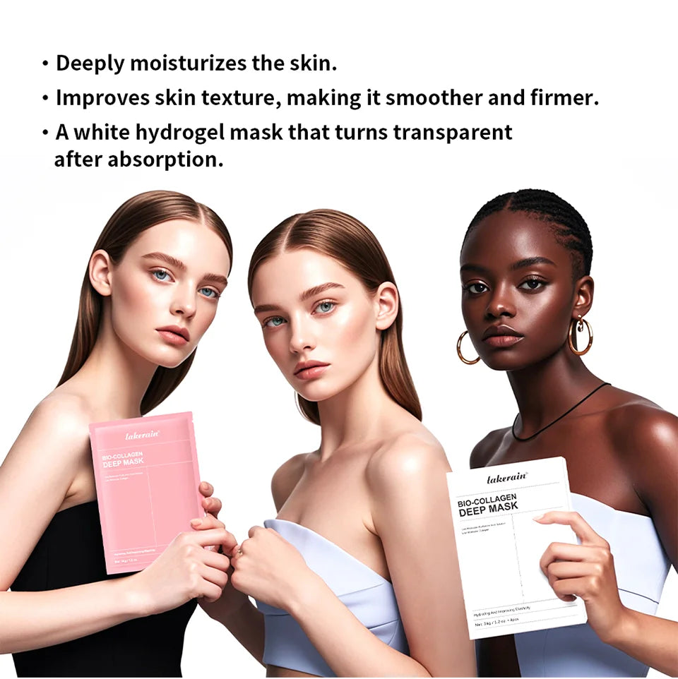 12pcs Bio-Collagen Real Deep Mask Elasticity Improvement Brighten Skin Pore Minimizing Firming Radiance Anti-Aging Skincare