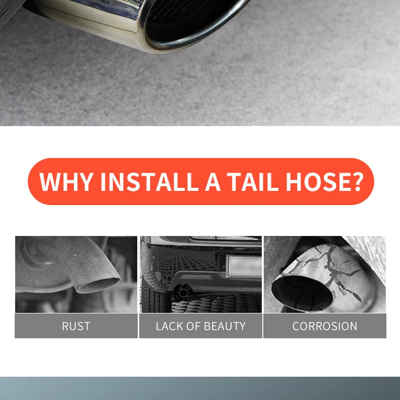 Shark belt net tail throat Stainless steel exhaust pipe Automobile exhaust pipe muffler Automobile accessories exhaust pipe
