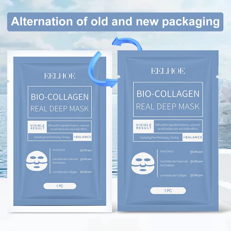 Bio-Collagen Real Deep Mask Soluble Collagen Sheet Mask with Hydrolyzed Collagen Collagen Reverse Film Volume Peel Off Mask