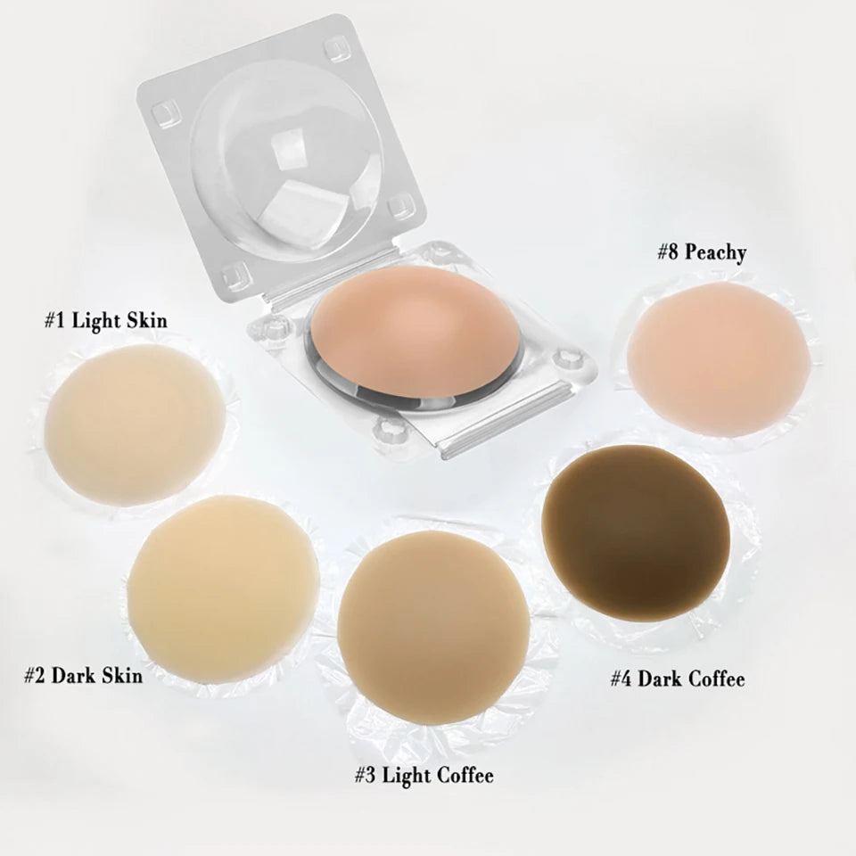 Nipple Covers No Show Reusable Seamless Pasty Sticky Adhesive Silicone Nipple Pasties for Women