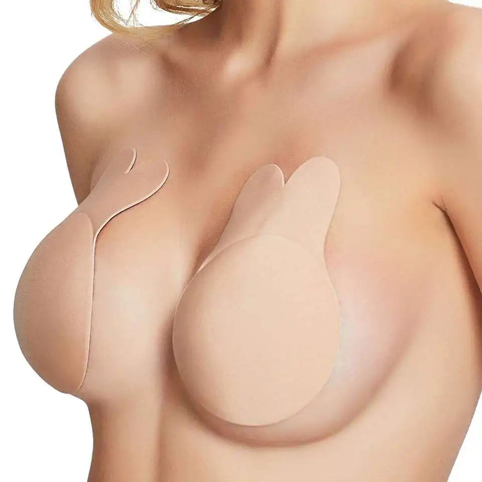 Reusable Rabbit Nipple Cover Pasties Breast Push Up Stickers Adhesive Invisible Bra Lift Tape Women Nipples Covers Silicone Pads