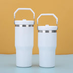 1pc-Tumbler with Handle and Straw Lid, Leakproof Tumbler Vacuum Insulated Water Bottle for Home, Office or Car, Reusable Cup