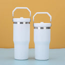 1pc-Tumbler with Handle and Straw Lid, Leakproof Tumbler Vacuum Insulated Water Bottle for Home, Office or Car, Reusable Cup