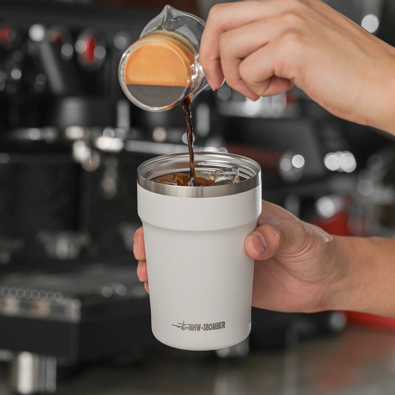 MHW-3BOMBER 360ML Stainless Steel Coffee Tumbler Portable Double Wall Thermal Mugs for Travel Camping Home Coffee Accessories