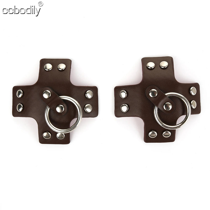 Women 1Pair Sexy Leather Cross Nipple Cover Reusable Breast Stickers Self Adhesive Nipple Pasties Nipple Covers Bra Accessories