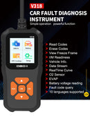 V318 Auto Diagnostic Tool Scanner Automobile Battery Tester OBD2 Automobile Clear Fault Detects Support Multiple Languages