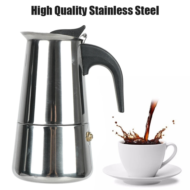 Stainless Steel Moka Coffee Maker Coffee Maker Pot Coffee Pot for Kitchen Mocha Espresso Latte Stovetop Filter 2/4/6/9 Cups