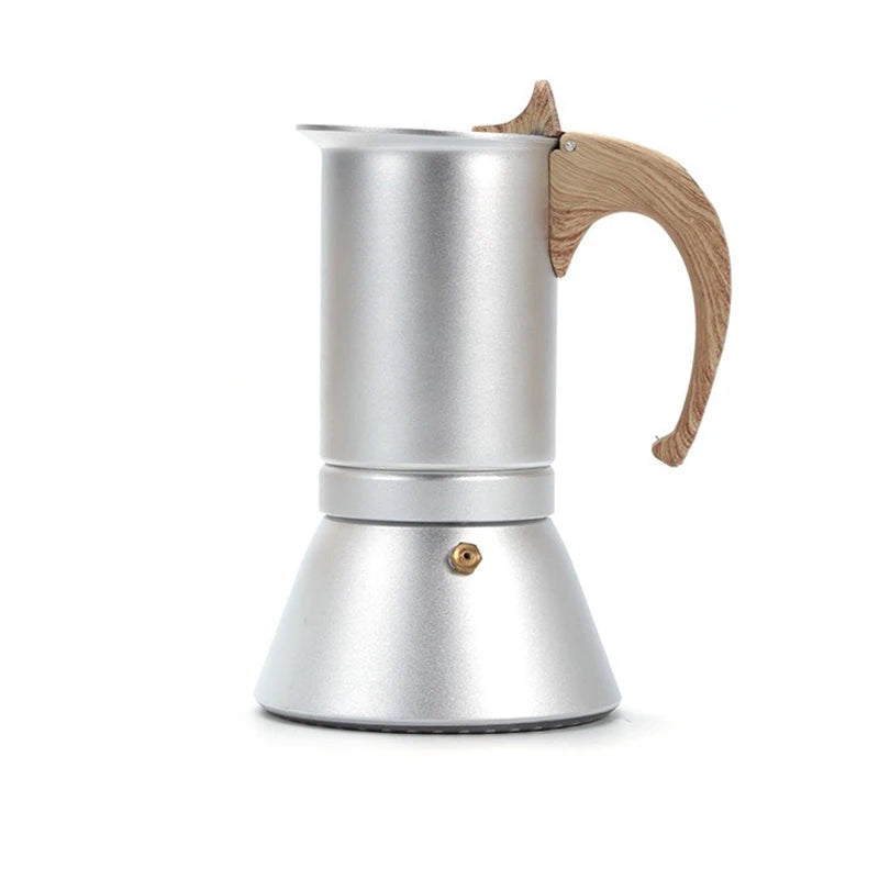 JUSTINLAU Italian Moka Coffee Maker Pot 3/6 Cups Aluminum Coffee Pot for Kitchen Mocha Espresso Latte Stovetop Filter Barista