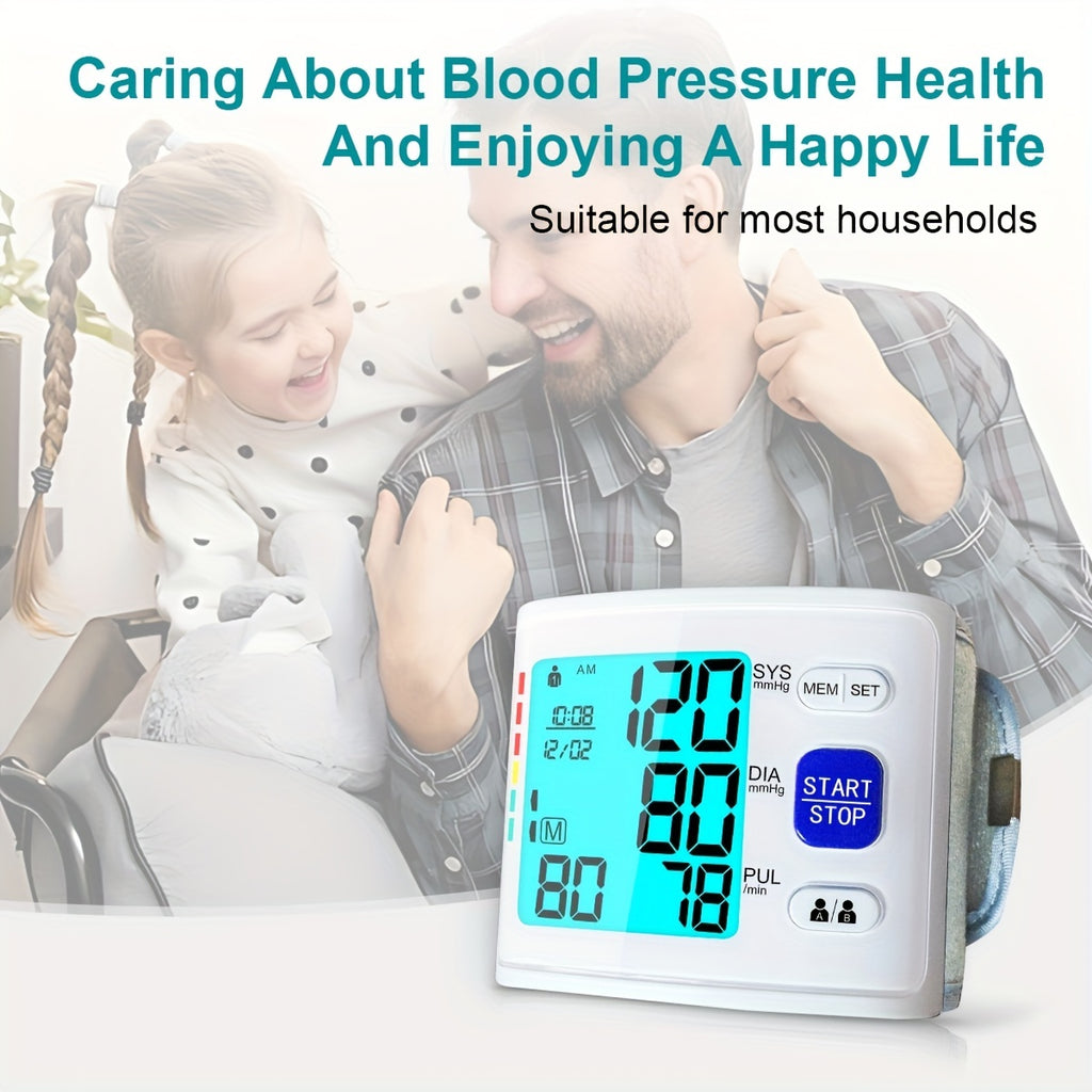 1pc Blood Pressure Monitor Wrist Blood Pressure Cuff Digital Blood Pressure Monitor 2x90 Reading Blood Pressure Monitor With PP Box For Home Use (Battery Not Included)