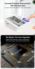 (Without Battery) Blood Pressure Monitor, Sphygmomanometer, Super Large Cuff Upper Arm, BP Cuff Automatic Upper Arm, With 8.66-16.54inch Wide Wide Cuff, 180 Sets Of Household Reading Memory, Indicator Light Prompt