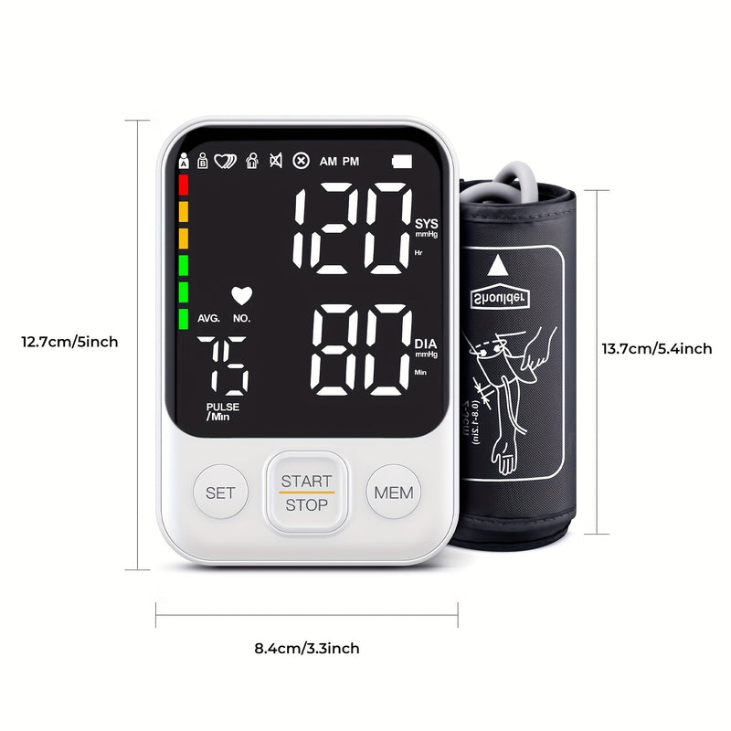 Oklar Blood Pressure Monitor Accurate Digital Blood Pressure Machine With 2x120 Reading Memory Large Backlit Display Monitor With Storage Bag