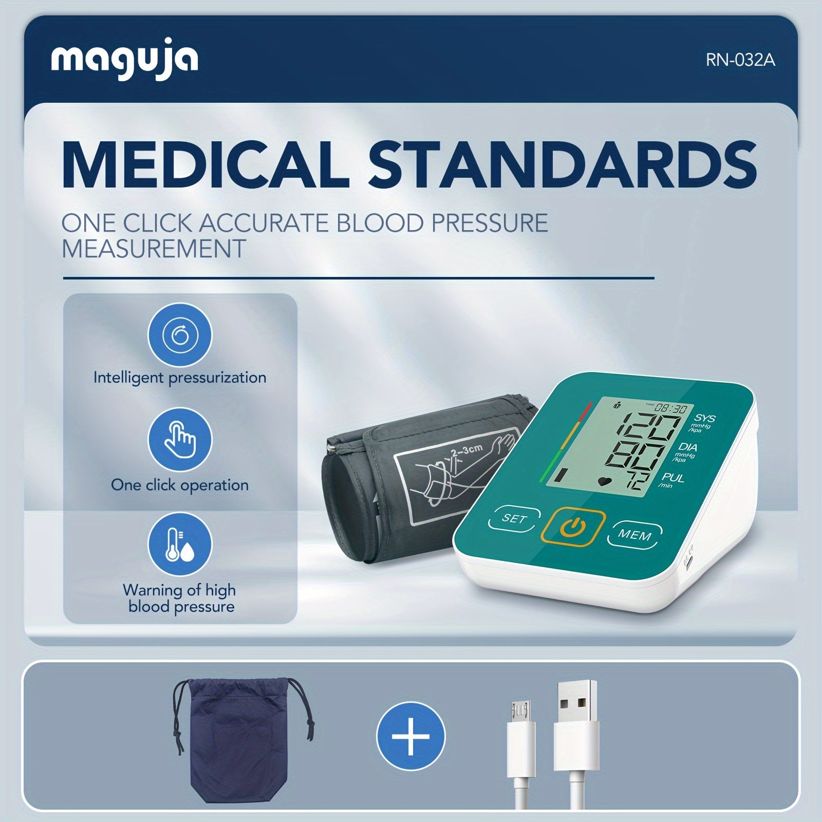 Arm Blood Pressure Monitor, Maguja Blood Pressure Machine, BP Monitor Automatic Upper Arm Digital With Blood Pressure Cuff For Home Use