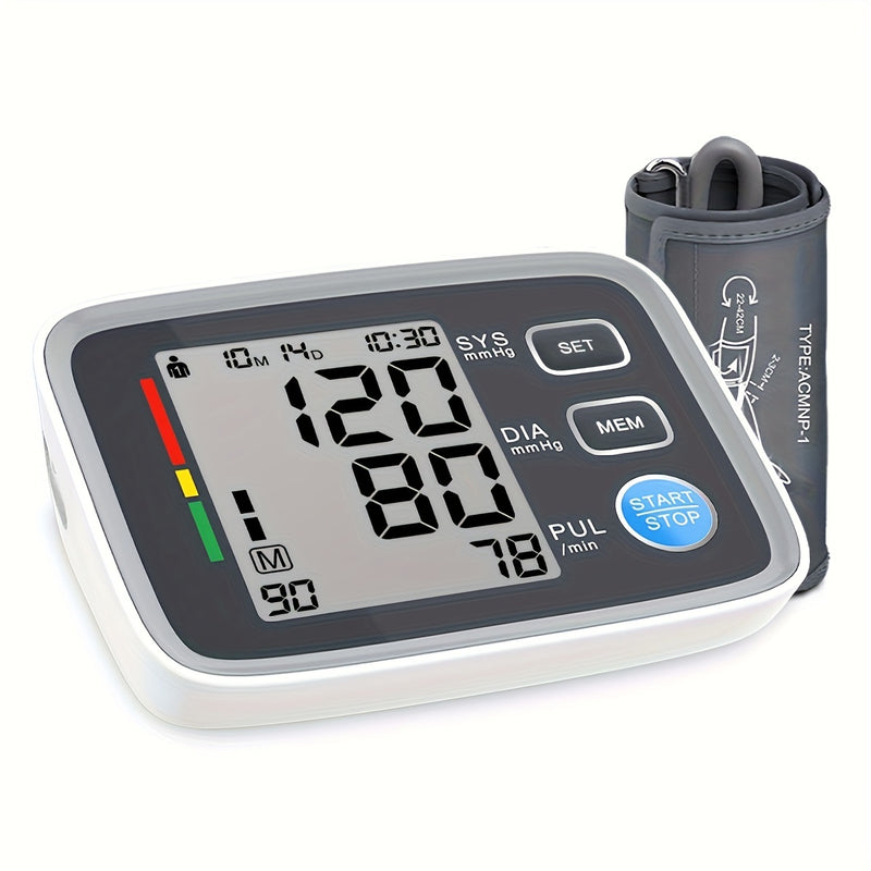 1pc Home Blood Pressure Monitor, Automatic Upper Arm Cuff Digital Blood Pressure Machine With BP Cuff With 8.7-17 Inch Blood Pressure Cuff (Battery Not Included)