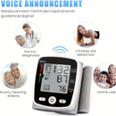 Wrist Blood Pressure Monitor Digital BP Monitor Rechargeable BP Machine With 2x99 Readings Memory Large LCD Display Voice Broadcast Portable Carrying