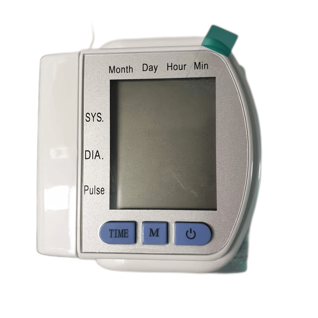 Automatic Digital Wrist Blood Pressure Monitor with Large LCD Display and Adjustable Cuff - Suitable for Adult Use, Battery Operated, 36V or Below, No Batteries Included