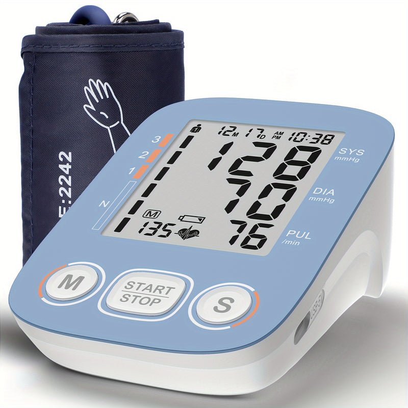 Blood Pressure Monitor For Home Use, Upper Arm Blood Pressure Monitors, BP Machine With 2x199 Reading Memory, Adjustable Arm Cuff 9"-16", Large Display With Light Storage Bag
