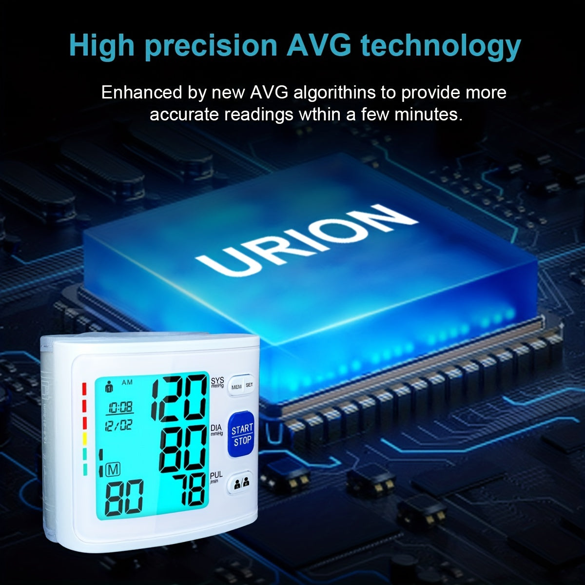 1pc Blood Pressure Monitor Wrist Blood Pressure Cuff Digital Blood Pressure Monitor 2x90 Reading Blood Pressure Monitor With PP Box For Home Use (Battery Not Included)