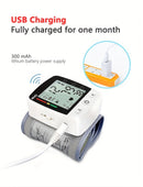 CHANGKUN Premium Wrist Blood Pressure Monitor, USB Rechargeable Automatic BP Wristband Digital Portable Adjustable Blood Pressure Monitoring, Voice Broadcast Heartbeat Reminder Large LCD Display