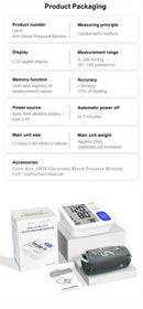 (Without Battery) Blood Pressure Monitor, Sphygmomanometer, Super Large Cuff Upper Arm, BP Cuff Automatic Upper Arm, With 8.66-16.54inch Wide Wide Cuff, 180 Sets Of Household Reading Memory, Indicator Light Prompt