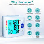 1pc Blood Pressure Monitor Wrist Blood Pressure Cuff Digital Blood Pressure Monitor 2x90 Reading Blood Pressure Monitor With PP Box For Home Use (Battery Not Included)