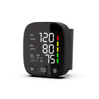 1pc Rechargeable LED Wrist Blood Pressure Monitor with Intelligent Voice Broadcast and Storage Box